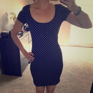 Black and white polka dot dress